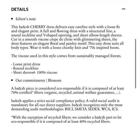 NEW ba&sh Cherry Printed Midi Dress Carbone Size Medium - Picture 13 of 14